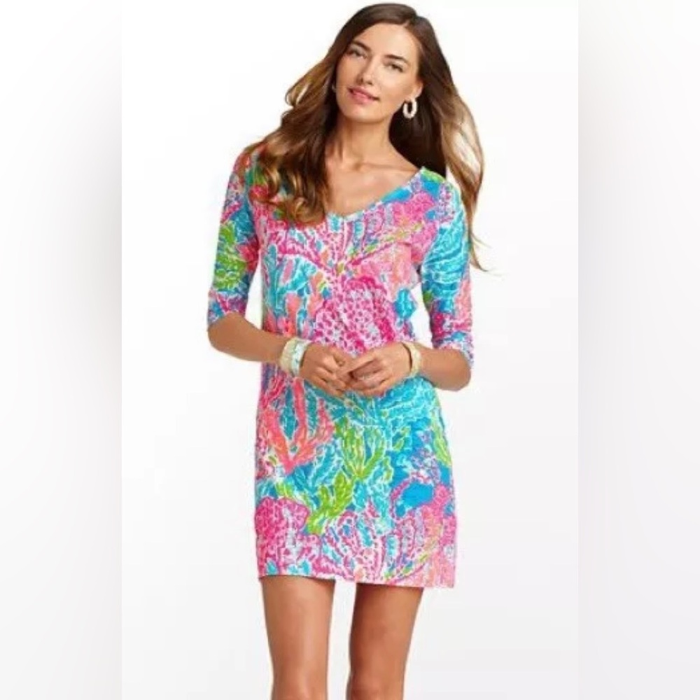 Vintage LILLY PULITZER Let’s Cha Cha Eliza Dress Short Bright Coconut Girl S